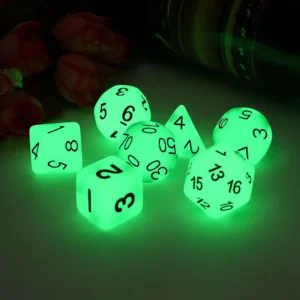 dnd glow in the dark dice polyhedral number dice d+d dice set for dungeon and dragon pathfinder role playing game(rpg)/mtg game